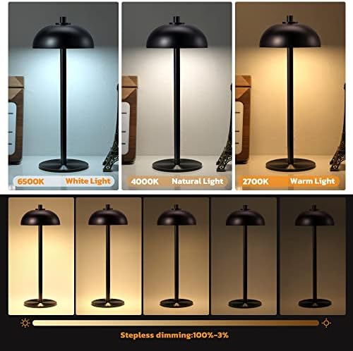 2 Pack Cordless Table Lamp Rechargeable, 5000mAh Battery Table Light - Image 2