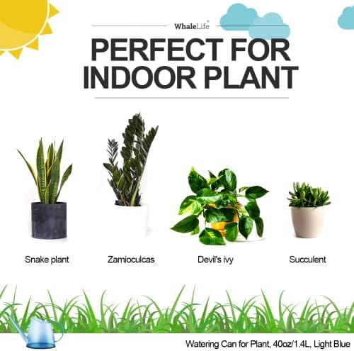 Small Indoor Plant Watering Can Long Spout 1.4L Light Blue - Image 5