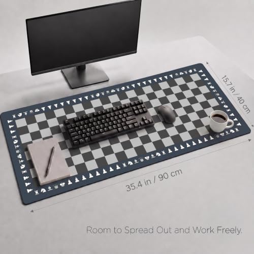 Chess Mouse Pad, 35.4x15.7in Waterproof Extended Desk Mat - Image 3