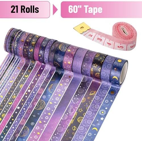 Mr. Pen- Washi Tape Set, 21 Rolls, Assorted Sizes, 5.5 Yards/Roll - Image 2