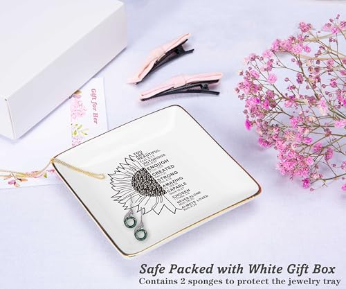 Mother's Day,Birthday,Graduation,New Year Christmas Gift for Woman,Christian Scripture Religious Bible Verse Gifts,Affirmations Inspirational Reminder Present,Jewelry Tray Trinket Holder Ring Dish - Image 2