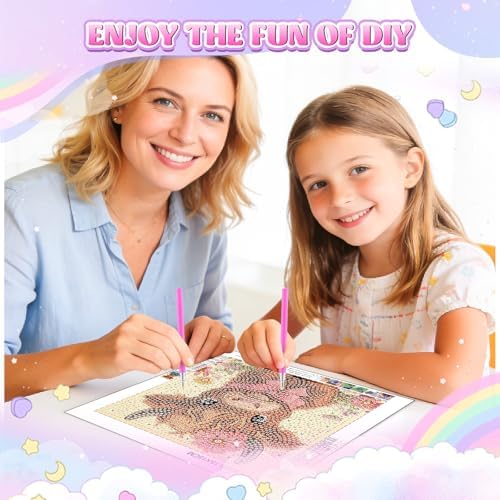 GHHKUD Highland Cow Diamond Art Painting Kits for Adults with Frame, Diamond Art Animals Crafts for Ages 4-6-8-12, Easy to DIY Gem Painting Gifts Home Wall Deco 15x15cm (Beautiful Packages) - Image 3