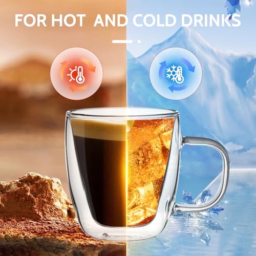 Sweese 5oz Double Wall Glass Espresso Cups Set of 2, Espresso Shot Cups Perfect for Cappuccino, Latte, Tea - Image 3