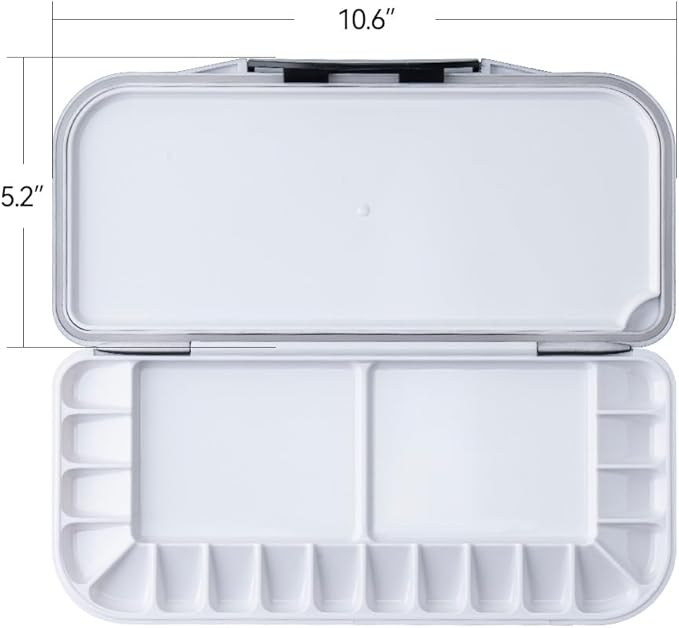 Transon Watercolor Palette Folding with Lid 18wells 2 Mixing Areas and 1 Large Mixing Tray Also for Gouache Acrylic Paint Palette Navy Blue