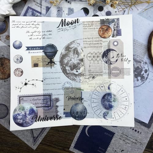 Aesthetic Planet Vintage Washi Stickers - 180pcs Ephemera Sticker Book for Scrapbooking, Journaling & Junk Journal Supplies - Image 5