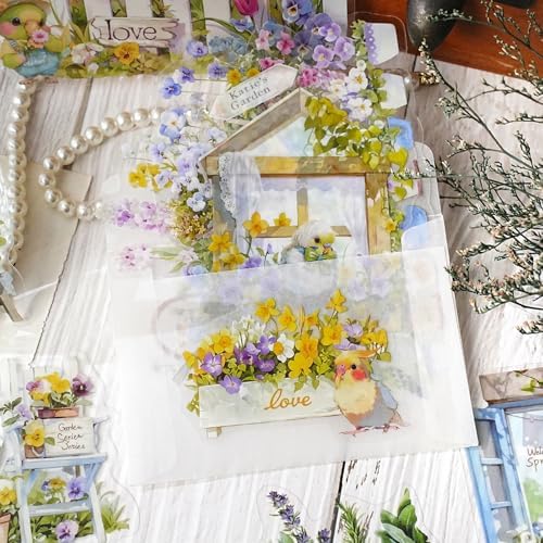 120Pcs Iandscape Stickers for Scrapbooking,Self-Adhesive Transparent Iandscape Stickers Scrapbook Supplies Journaling Supplies for Adult Card Making Letters DIY Water Bottle Cards Decoration - Image 3