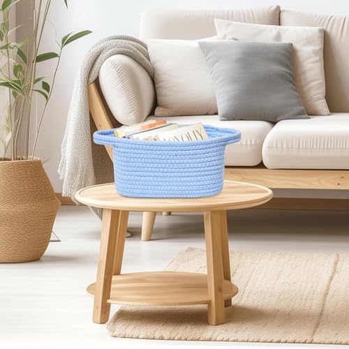 ABenkle Small Storage Basket, Mini Basket, Cute Tiny Cotton Rope Woven Basket, Shelf Basket, Boho Decorative Toy Storage Bin Gift Basket - Image 5