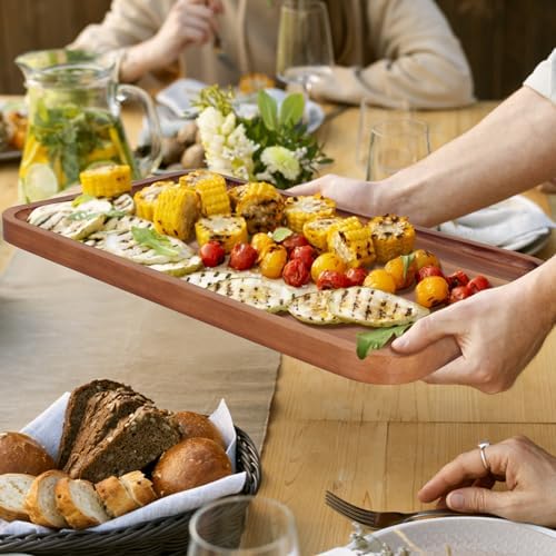Large Wooden Tray for Party Food Charcuterie Boards Wood Serving Platters - Image 4