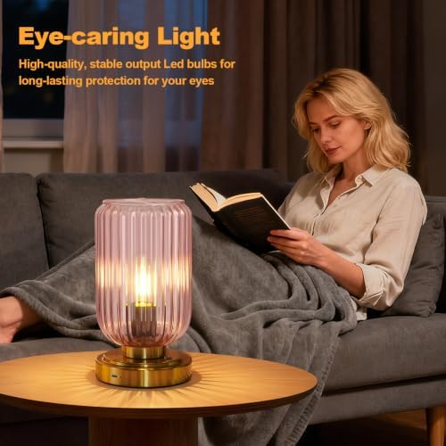 LightRound Cordless Table Lamp for Bedroom, Touch Stepless Dimmable - Image 4