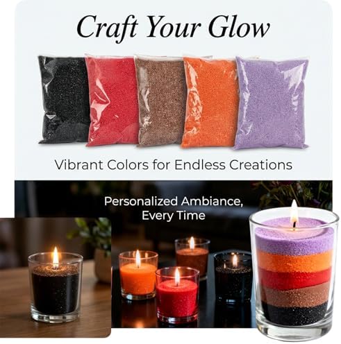 Sukh 15oz Sand Candles with Wicks - Colored Candle Sand Refillable Wax - Image 6
