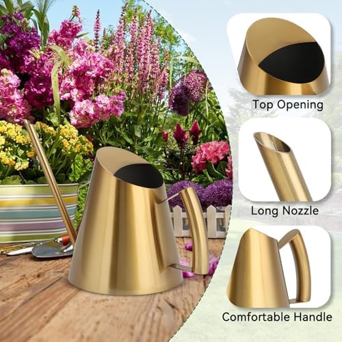 Watering Can for Indoor Plants, 13.5 Oz/400 Ml Indoor Plant Watering Can Stainless Steel Small Water Cans with Long Spout for Plants Succulent Bonsai, 4 X 4.9 Inch - Image 5
