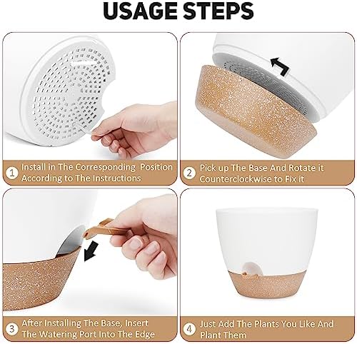 YNNICO 12 inch Large Self Watering Plant Pots for Indoor Outdoor Plants - Image 5