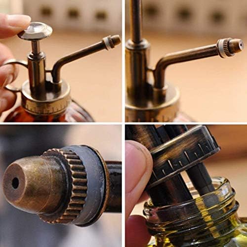 Lxcom Lighting Plant Mister Flower Water Spray Bottle Glass Vintage Style Spritzer Plant Atomizer Watering Can Pot with Top Pump for Home Garden Plant (Green) - Image 4