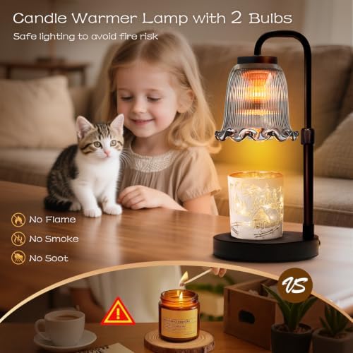 Banbanda Candle Warmer Lamp with Timer Dimmer: 3 Timing Mode, 35W Safety Anti-Scalding, 4 Level Dimming Romantic Night - Wax Warmer for Scented Wax for Home Decor Gifts - Image 4