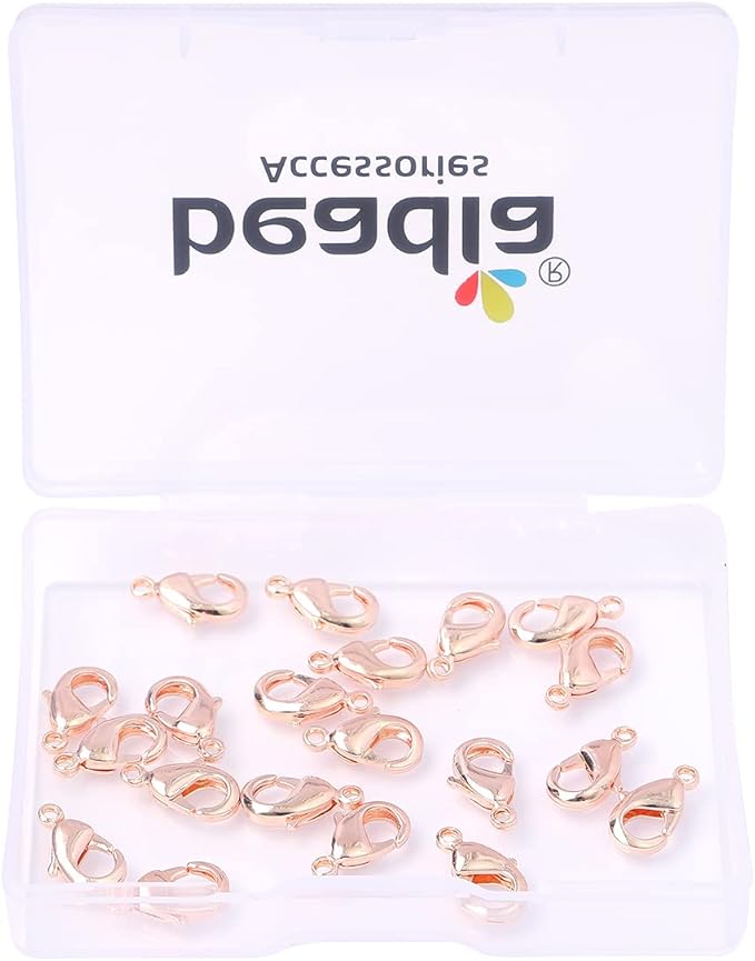 Rose Gold Plated Lobster Clasps Non Tarnish 12mm 20pcs for Jewelry Making Findings