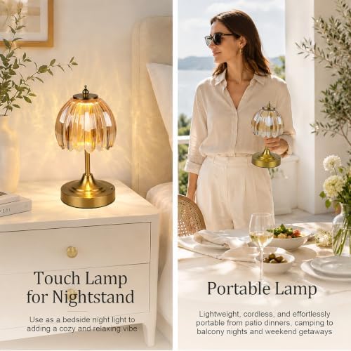Upgrade Mini Tulip Cordless Table Lamp, Home Décor-Amber - Image 7