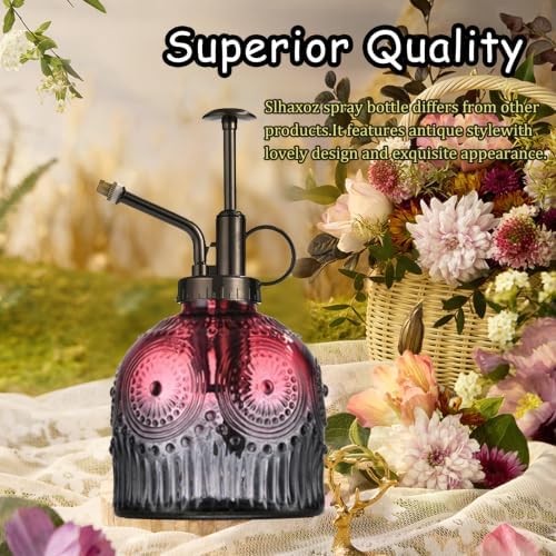 Plant Mister Glass Watering Can Bottle (7.78 oz, Red-Gray Gradient) - Image 2
