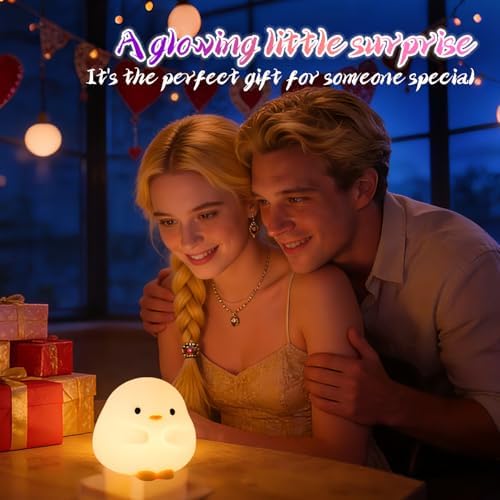 Rytinazzz Silicone Night Light for Baby, 50H Long Battery Duck Lamp, Gift for Kids, Soft Safe Nursery Light, Rechargeable Tap Control, Dimmable Bedside Lamp - Image 5