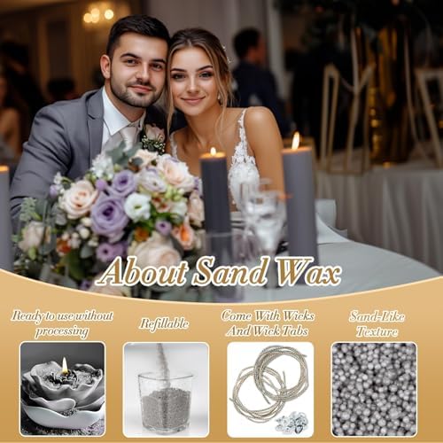 Sukh 15oz Sand Candles with Wicks - Colored Candle Sand Refillable Wax - Image 7