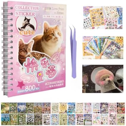 Japanese Sticker Book for Journaling Supplies,Cats Stickers for Planner by Kesari