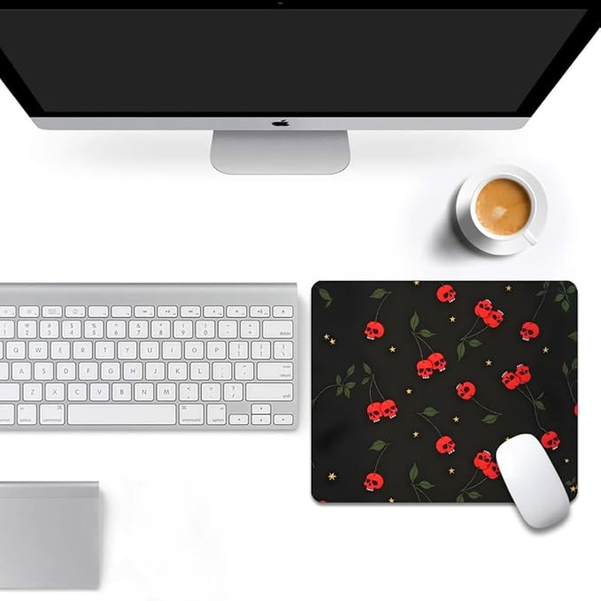 Sweet Revenge Cherry Skulls Texture Mouse pad, Square Waterproof and Anti Slip Mouse pad for Office laptops