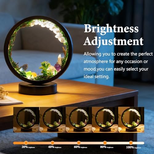 Runyangshi Forest Style Bedroom Night Light USB Port 3 Colours Dimming Mode Bedside Lamp Natural Clear Quartz Single Crystal Healing Crystal Night Lamp for Bedroom Office Home Decor Gift - Image 4