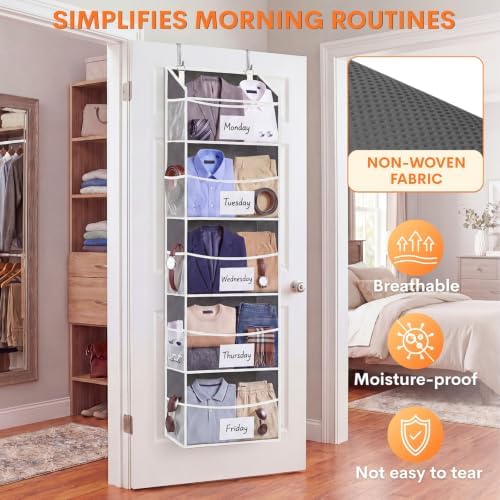 Ofiray-home 5Tiers Over Door Organizer, Weekly Clothes Organizer for Kids - Image 5