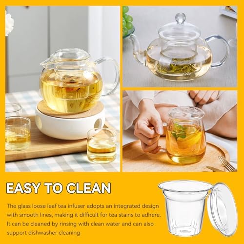 Glass Tea Infuser with Lid for Teabloom, Tea Strainers for Loose Tealeaves - Image 7