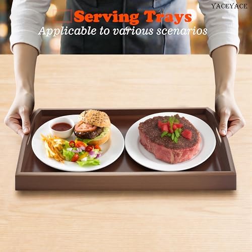 Bamboo Serving Tray with Handle, 15"x9.8"x2" Small Serving Tray - Image 7