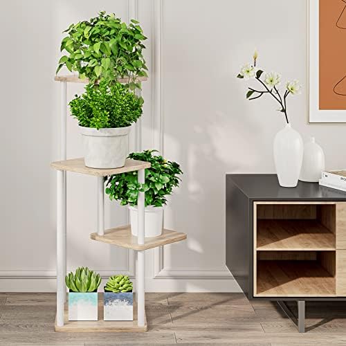 AZERPIAN 4 Tier Tall Plant Stand Indoor Corner Tiered Shelf Metal MDF Board - Image 3