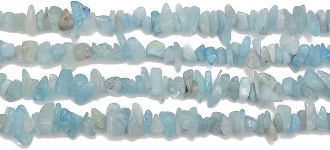 Gemstone Chips Natural Aquamarine 3-5mm Healing Crystals Waist Bracelets Necklace Kit Irregular Stone DIY Crafts Design Jewelry Making Approxi 32 inch