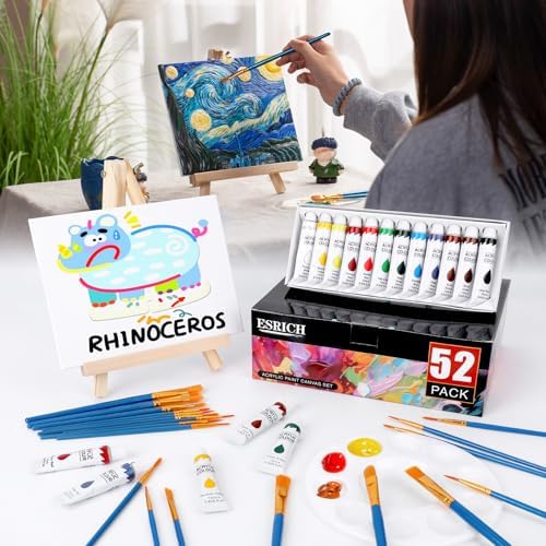 ESRICH 52PCS Acrylic Painting Kits for Adults and Couples - Image 5