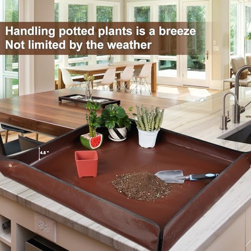 39.5"x 39.5" Extra Large Potting Mat for Indoor Plants Transplanting and Potting Soil Control-Gardening Gifts for Plant Lovers - Image 4