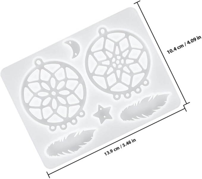SHERCHPRY 66pcs Dream Catcher Resin Mold Silicone Kit for DIY Epoxy Keychain Casting, Craft Jewelry Making Supplies for Beginners and Hobbyists