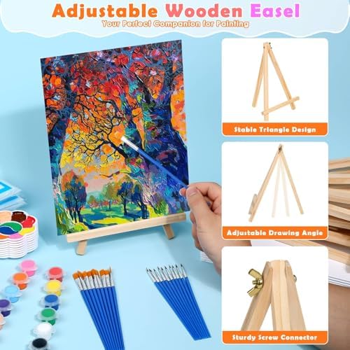 10 Pack Sip and Paint Kit for Adults Girls Night, Canvas Painting Kit - Image 2
