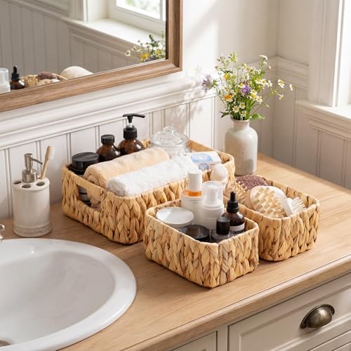 GRANNY SAYS Small Wicker Baskets for Shelves, Water Hyacinth Storage Basket - Image 5