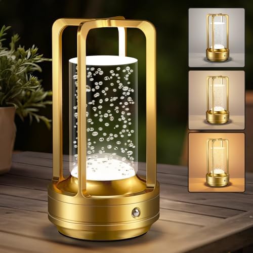 Rechargeable Table Lamp for Outdoor Indoor Portable Lamp with 3 Colors by Yunaking