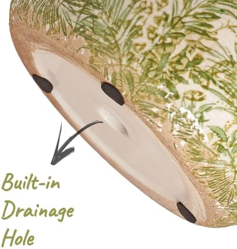 Cottage Ceramic Flower Pots with Decorative Saucer, Plant Lover Gifts - Image 5