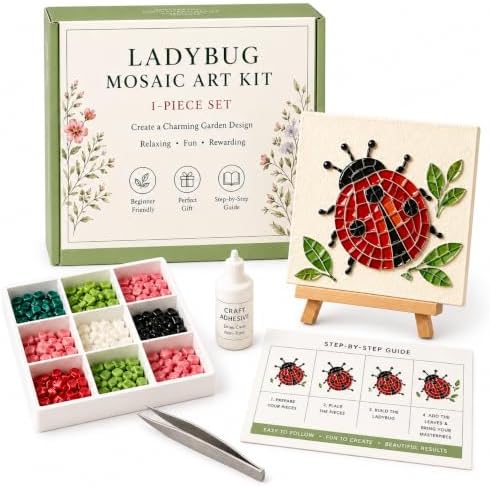 Mosaic Art Kit for Adults, DIY Garden Craft with Beads，Ladybug by Unknown