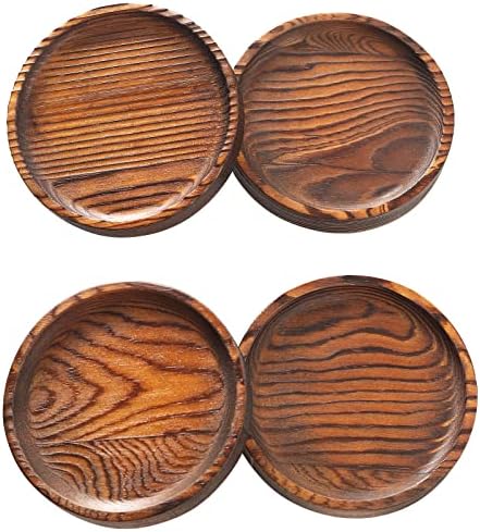 Set of 4 Wooden Coasters for Drink Absorbent-Acacia Wood Drink Coasters Set - Image 3