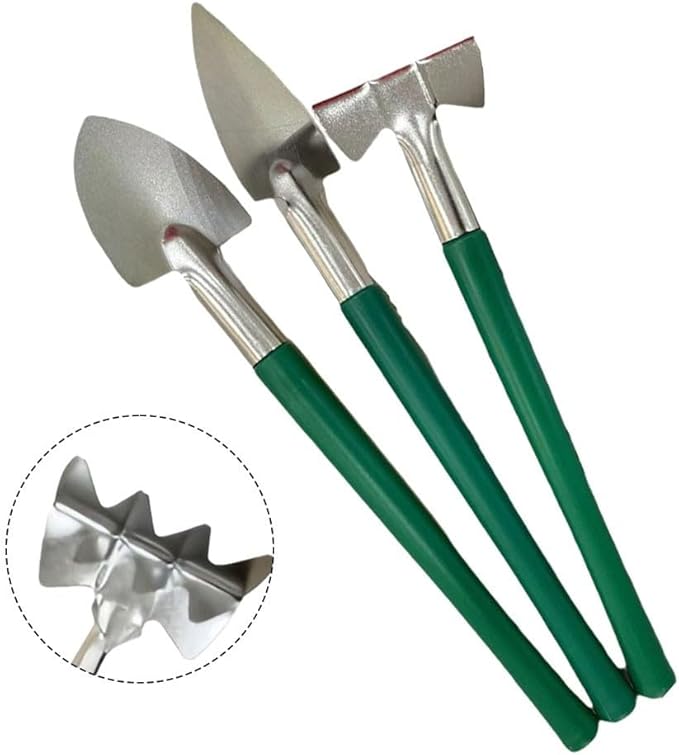 3 Pcs Mini Gardening Kit With Rake Trowel And Shovel For Succulents For Bonsai Cacti Indoor Plants Stainless Steel Lightweight Tools