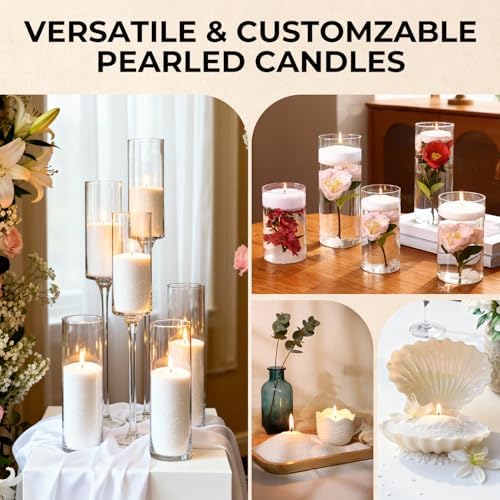 Sand Candle Making Kit - 1 lb Pearled Candle Sand and Wicks, Sand Wax Beads with Jasmine Sandalwood Scent, Lidded Large Glass Jar, 100-Hour Burn, Candles Making Christmas Gift for Adults & Beginners - Image 4