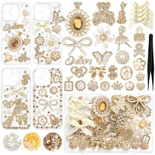 RQAYE Junk case charms,junk case Kit for Customizing Diy Cases,With Cute Bow,Flatback Pearls,Letter Beads, Aesthetic Big Decor for Personalization by Unknown