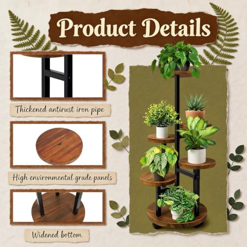 GEEBOBO 5 Tier Plant Stand With 4 Wheels - Image 6