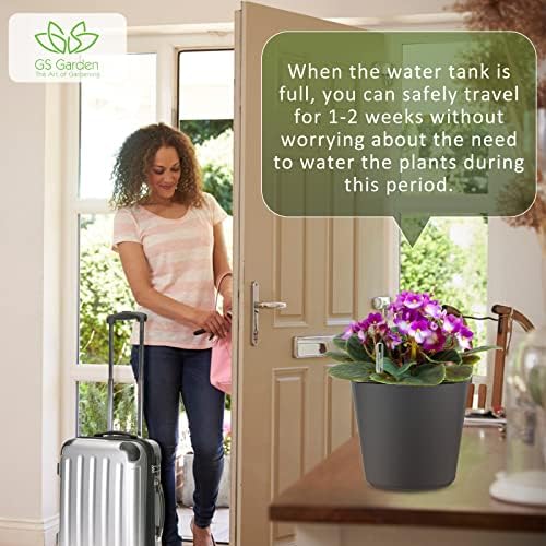Self Watering Planters for Indoor Outdoor Plants 7 inch Flower Pot with Water Level Indicator Grey 6 Pack African Violet Self Watering Pots for All Orchid agave etc. House Plant Plastic Planter - Image 4