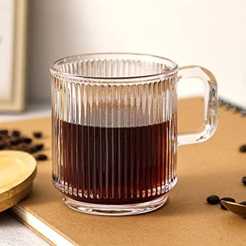 Lysenn Clear Glass Mug with Lid, Premium Glass Coffee Mug, 12 oz Tea Cup - Image 2