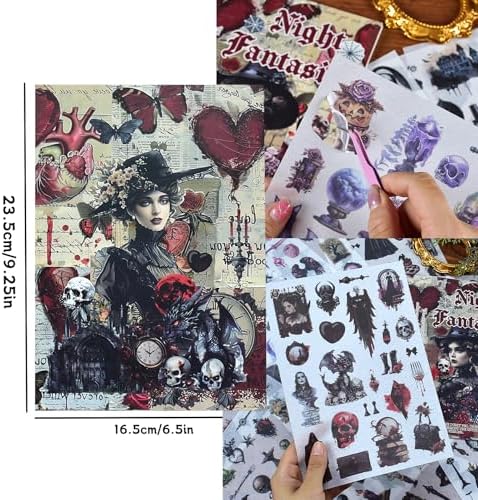 DAPUTOU 550PCS Vintage Scrapbook Stickers Books 24Sheets Vintage Stickers - Image 5