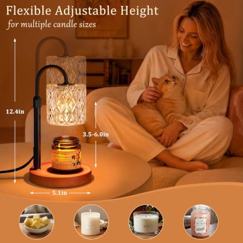 Walnut Candle Warmer Lamp with Timer, Birthday Gifts for Women, Room Decor - Image 2