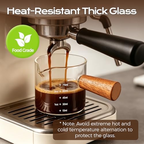 YARRAMATE 2.5oz Espresso Shot Cups, 2 Pack with V-Spout & Handle - Image 3