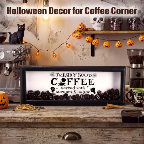Novabright Halloween Wooden Coffee Bar Sign with Artificial Beans Decor - Image 3